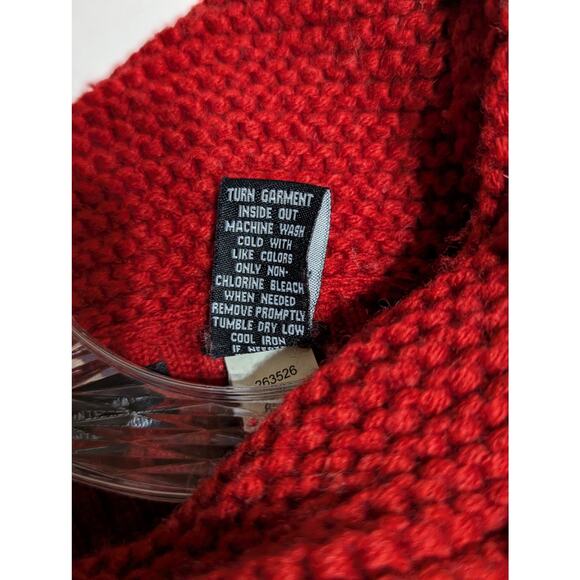 Moda International Cowl kneck sweater snowflake pattern knit wool blend Sz XL - Picture 8 of 11